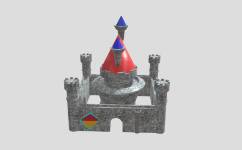 3D Medieval castle made in Maya - textured in Substance Painter